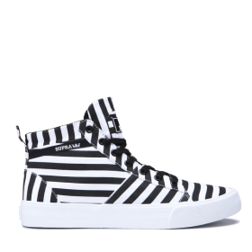 Dámské Kotníkové Boty Supra STACKS MID Černé/Bílé | CZ-43285